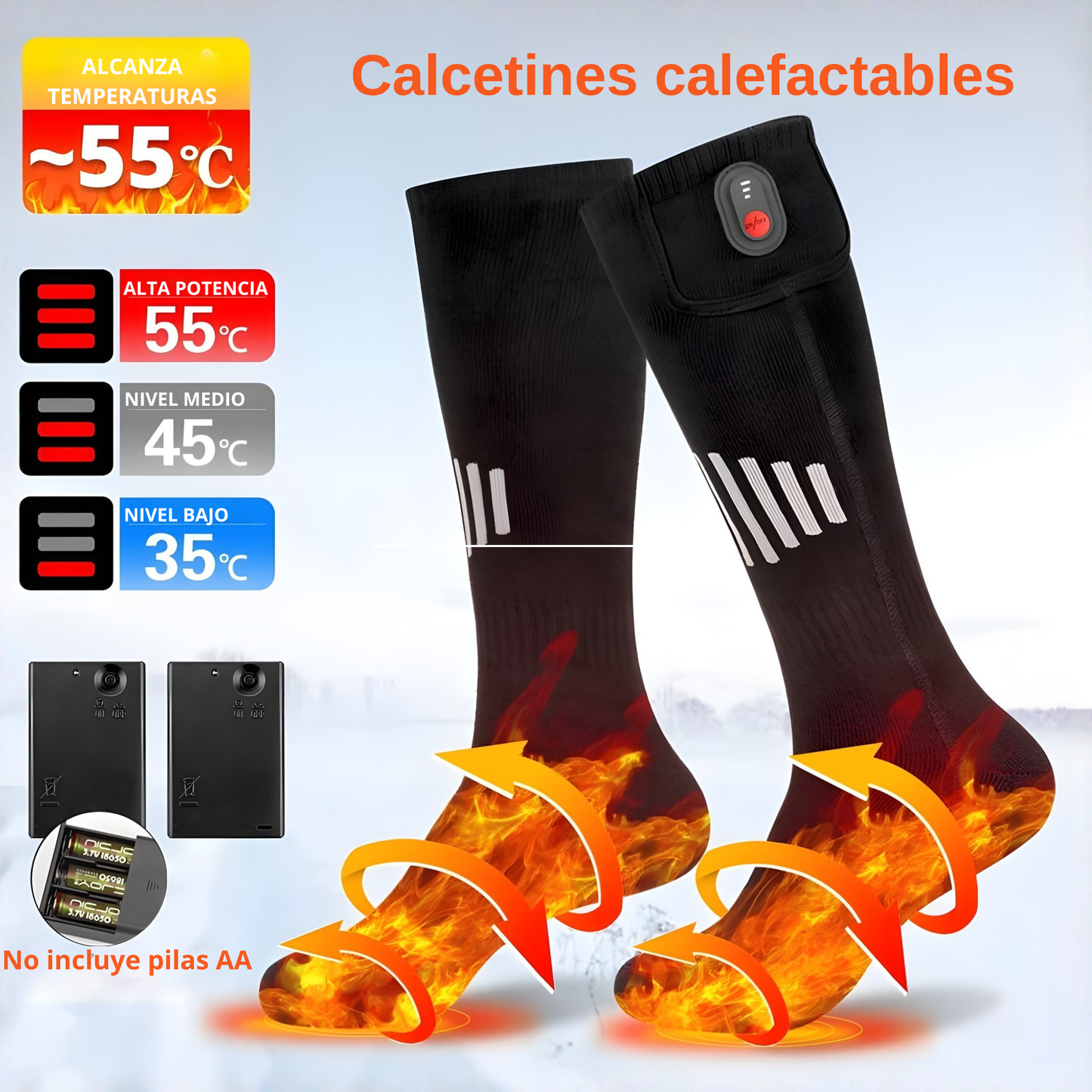 Calcetines térmicos recargables